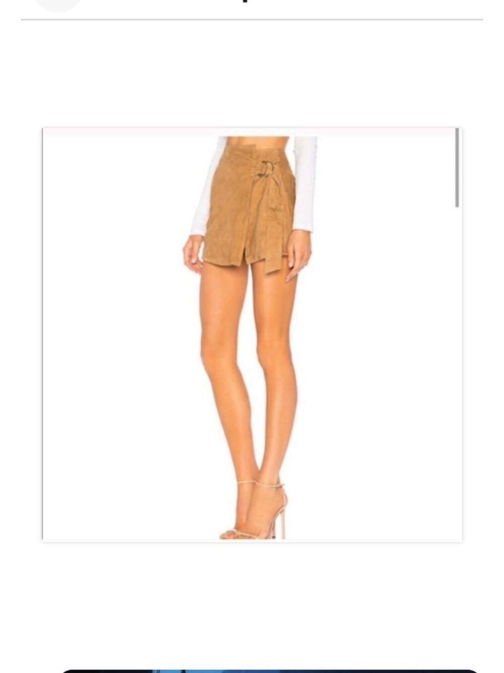 Understated Born in Austin, Tx Tan Suede Wrap Mini Skirt Size Small